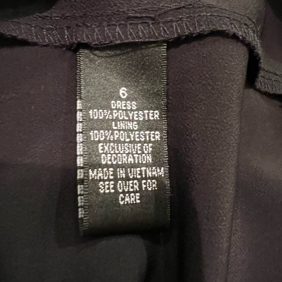 AB Studio Black Sleeveless V-Neck Shift Dress w/Tassels at Hem - Picture 12 of 13